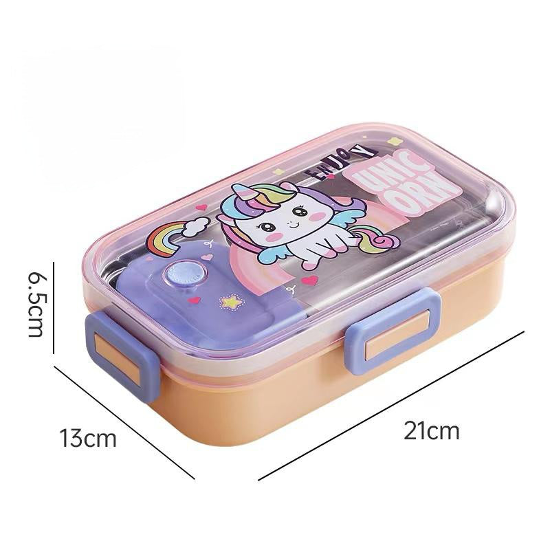 Cute Cartoon-Themed Kids Lunch Box with Stainless Steel
