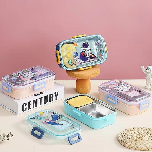 Cute Cartoon-Themed Kids Lunch Box with Stainless Steel