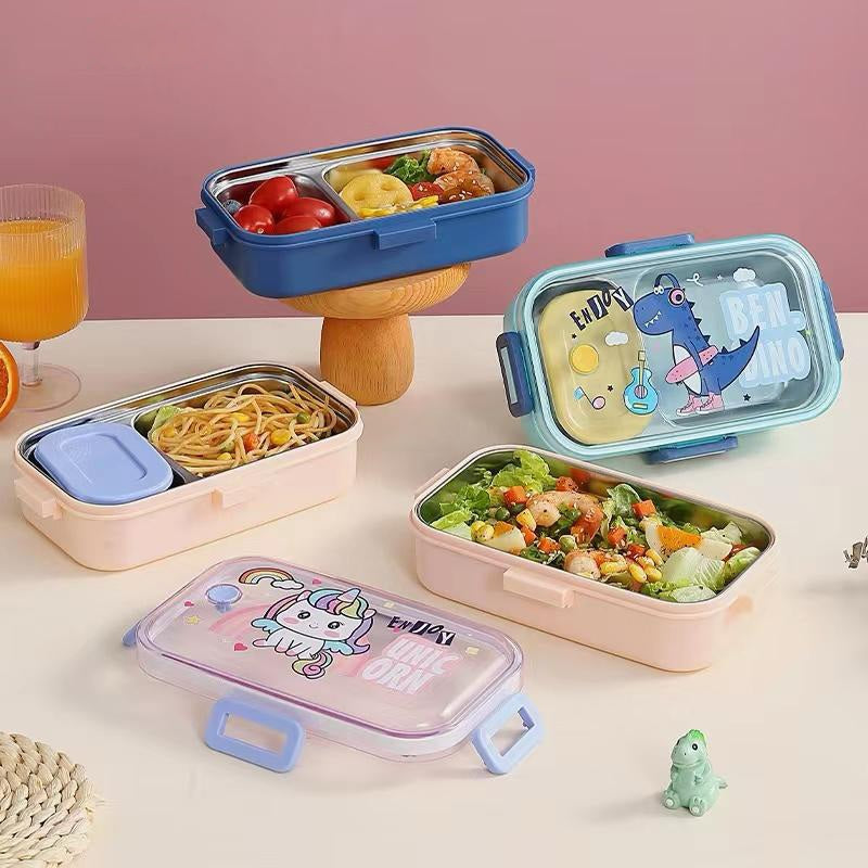 Cute Cartoon-Themed Kids Lunch Box with Stainless Steel