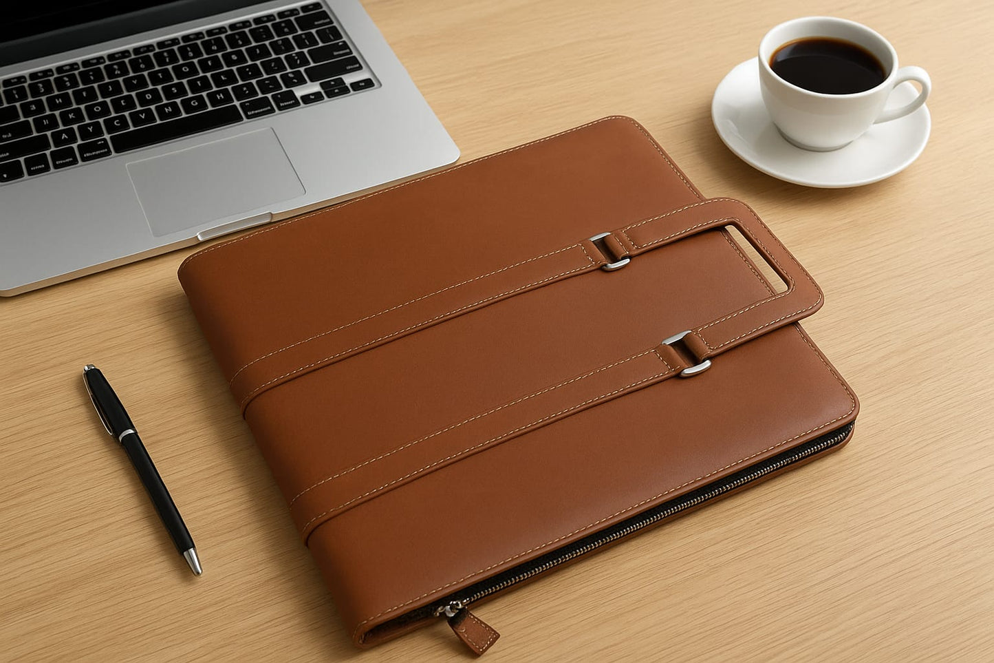 Premium Leather Handled Document File