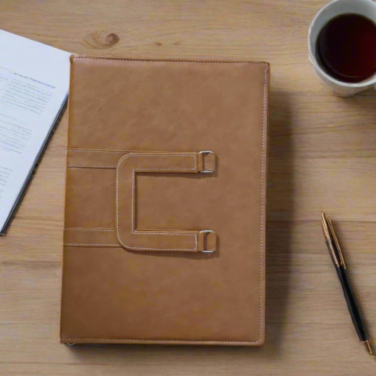Premium Leather Handled Document File