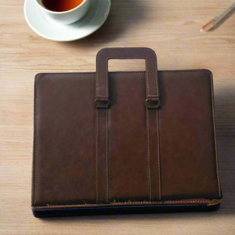 Premium Leather Handled Document File