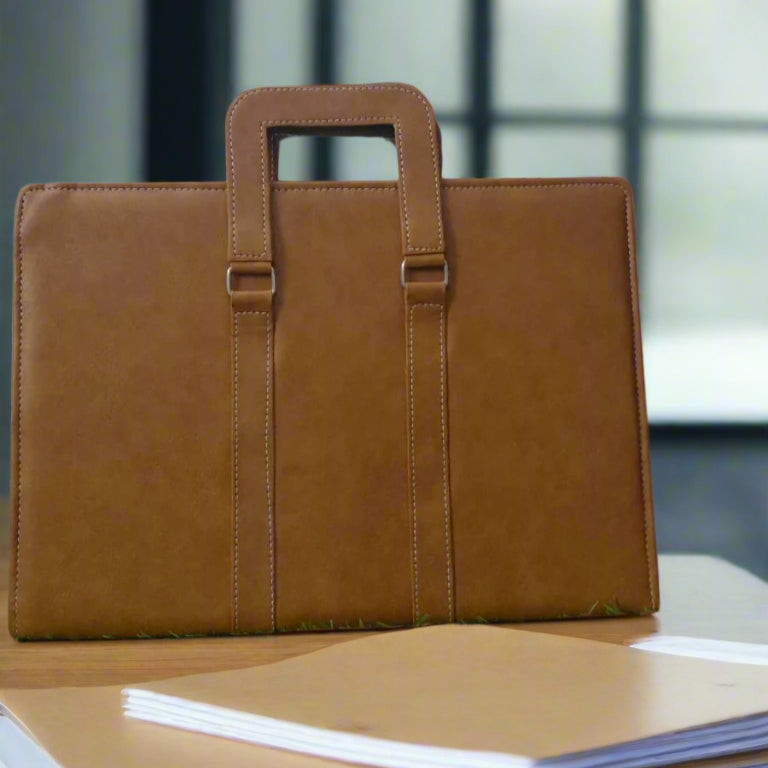 Premium Leather Handled Document File